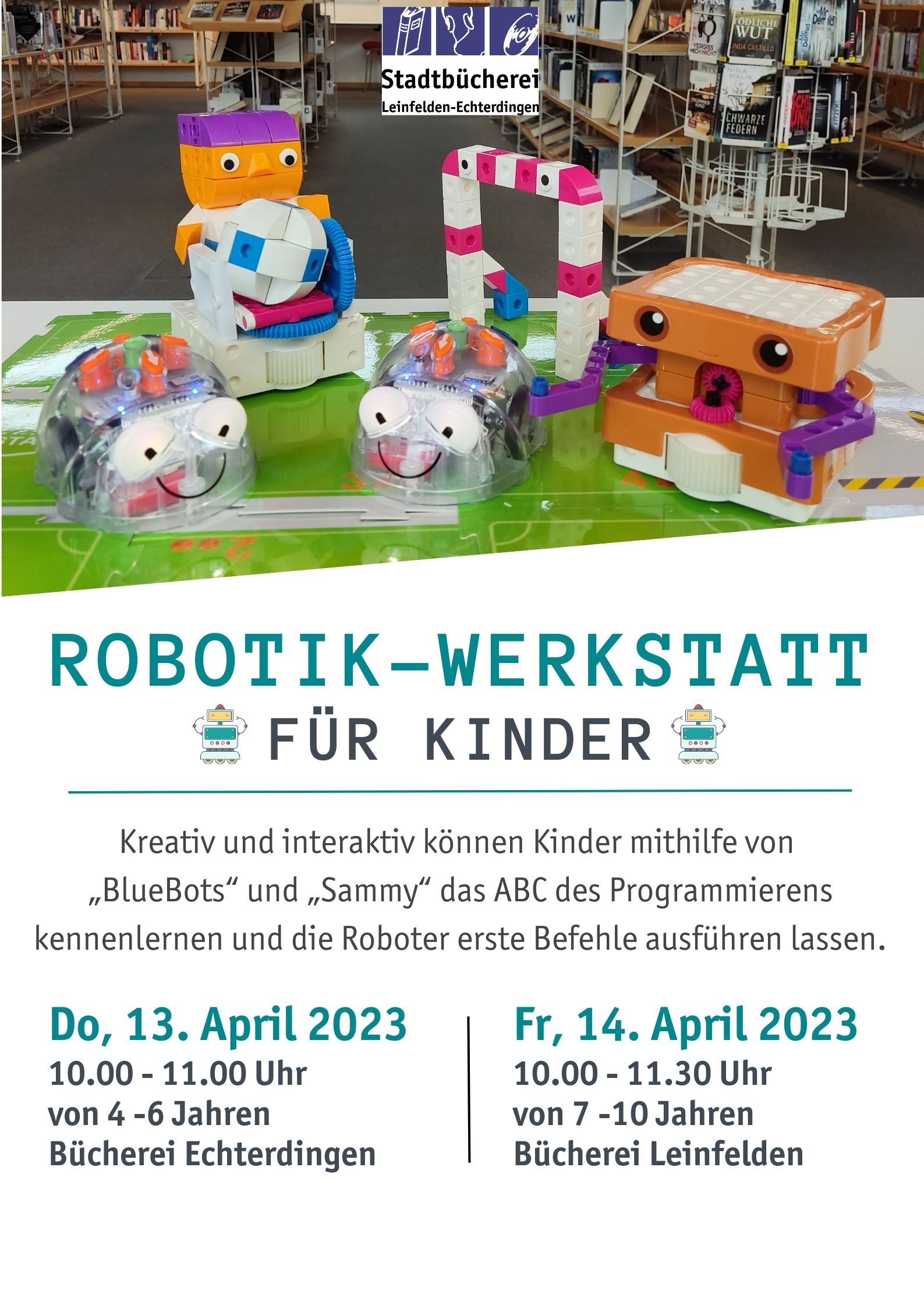 Robotik-Werkstatt für Kinder von 4 bis 6 Jahren