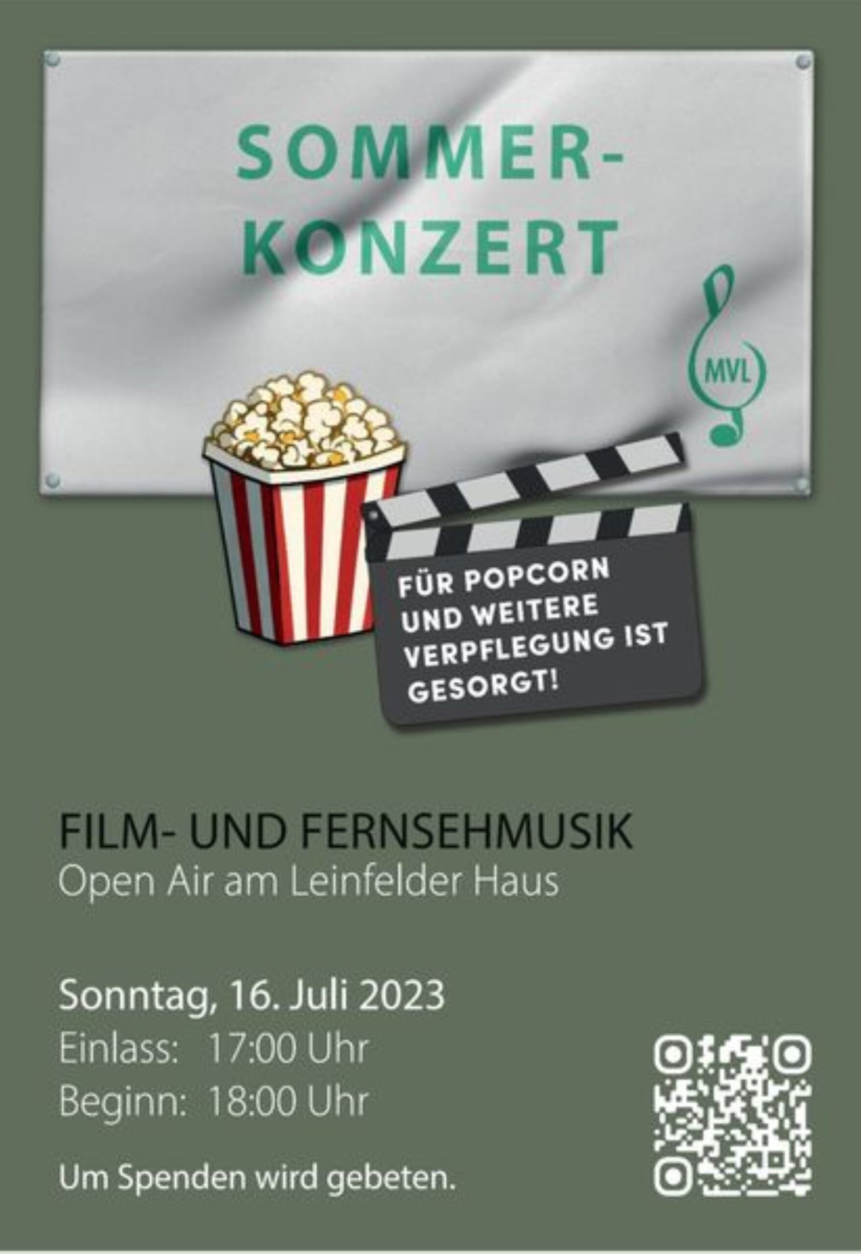 Open-Air-Konzert "Film- und Fernsehmusik" am Sonntag, 16. Juli am Leinfelder Haus
