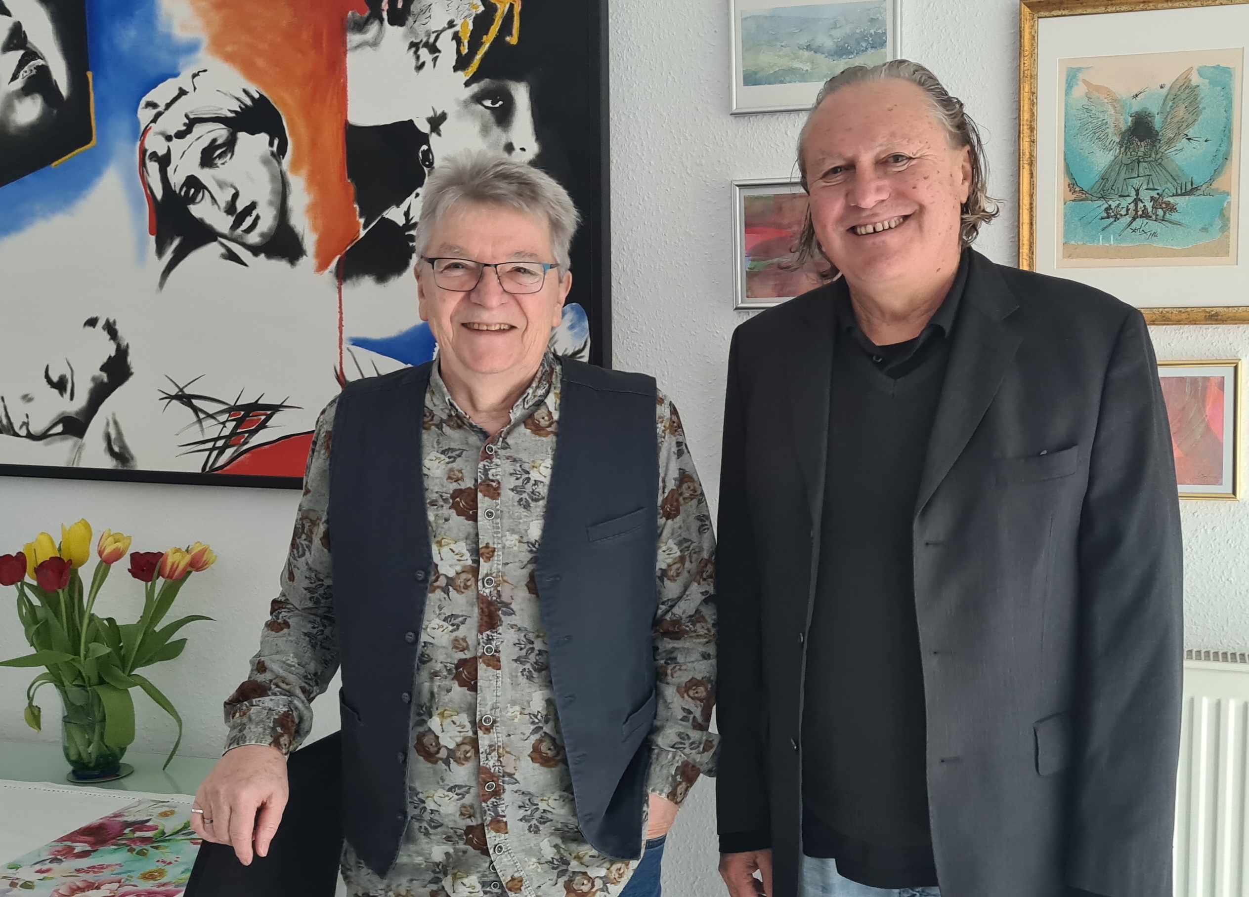 Live vor Ort - unsere Künstler*innen in echt: Klaus Mayländer und GYJHO - Kunst und Freundschaft