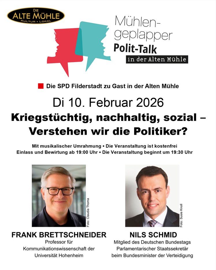 Mühlengeplapper – Polit-Talk in der Alten Mühle