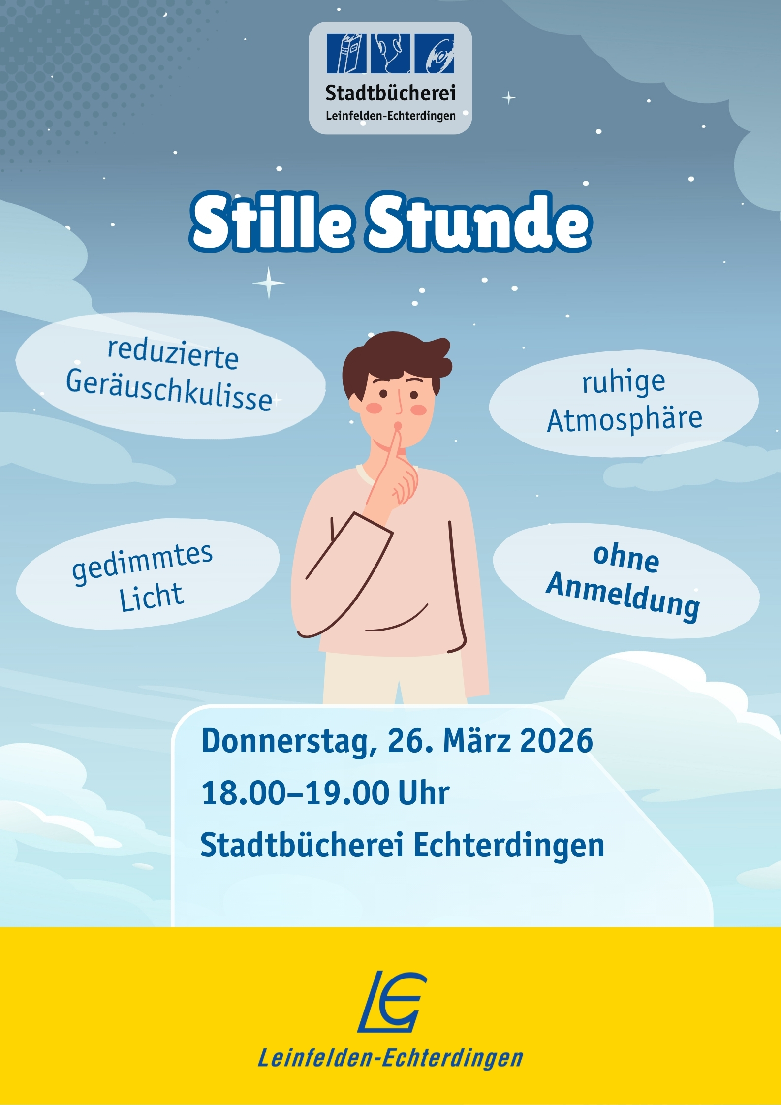 „Stille Stunde“ in der Bücherei Echterdingen