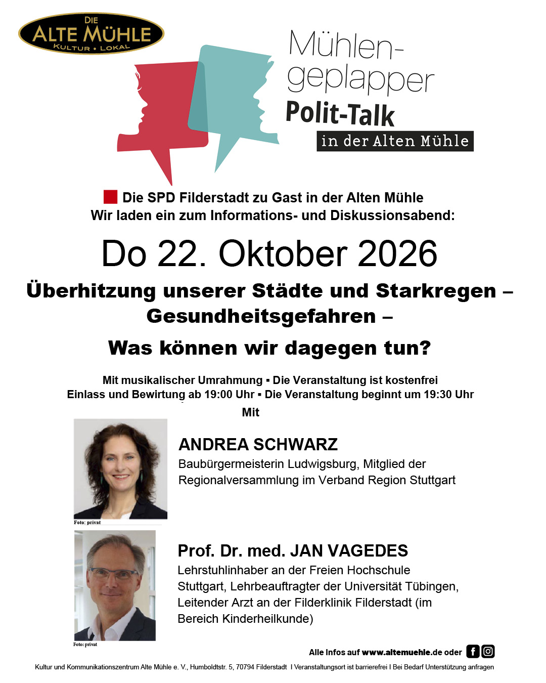 Mühlengeplapper – Polit-Talk in der Alten Mühle